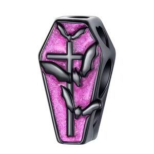 NWOT Halloween Bat Coffin Cross Charm Sterling Silver 925
